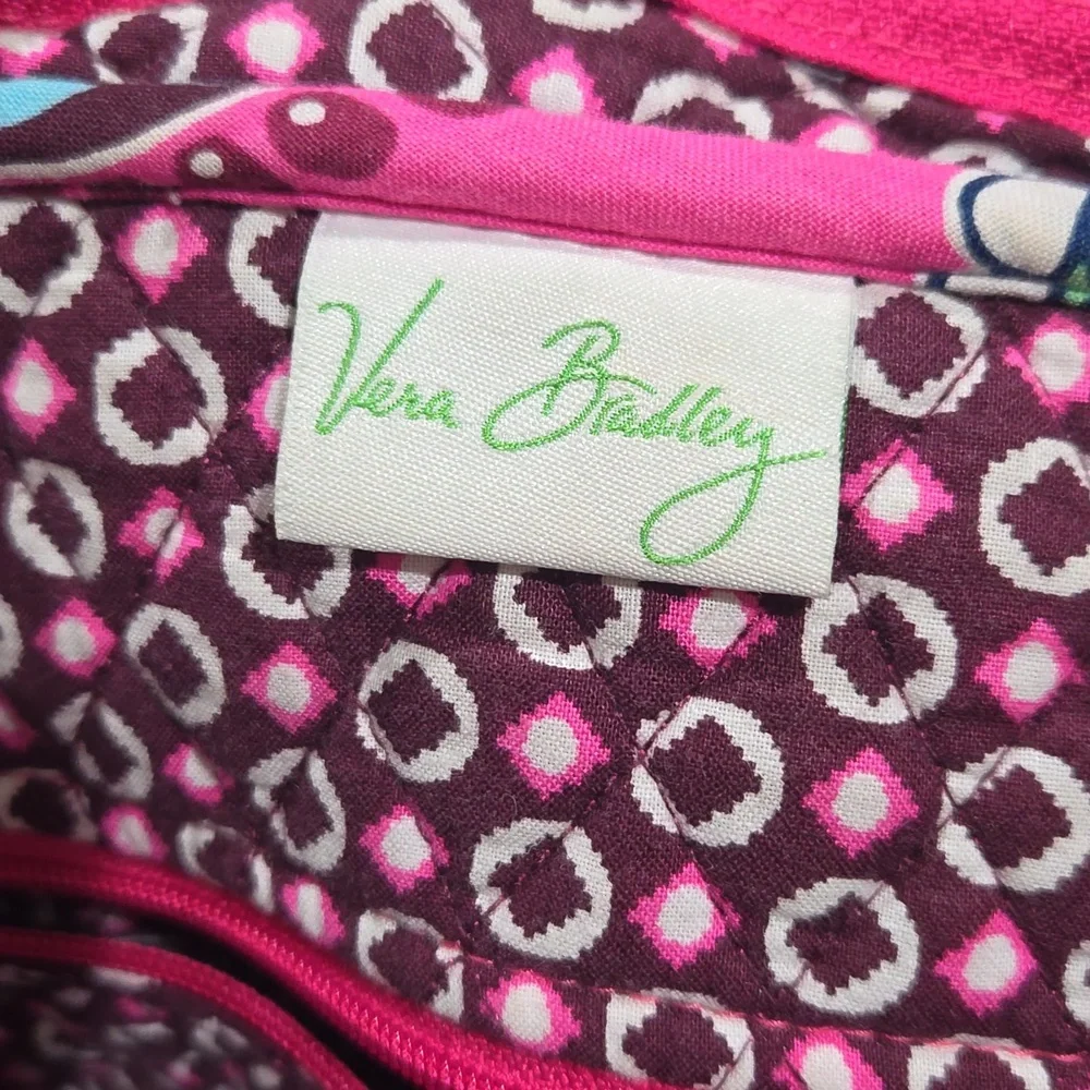 Vera Bradley large computer, book bag. Pink, blue, green, white, burgundy